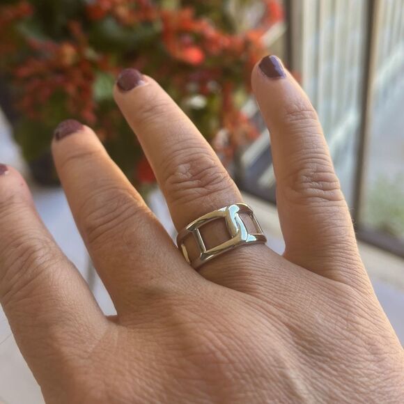 The Double Link Ring in 925 Silver - Picture 6 of 7